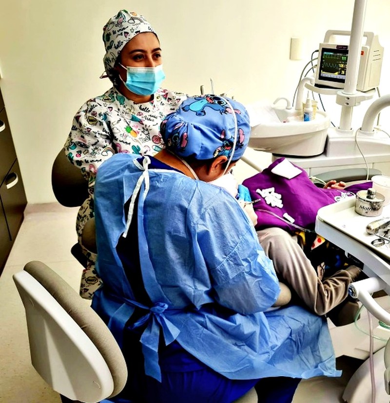 A child treated under monitored sedation at Medellin Dental Solutions in El Poblado, Medellín